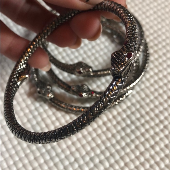 Serpent silver bangles - Picture 2 of 3